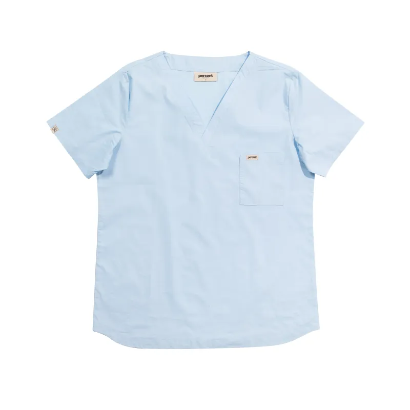 100% Organic Cotton Scrub Top Ceil Blue sold by Percent Apparel