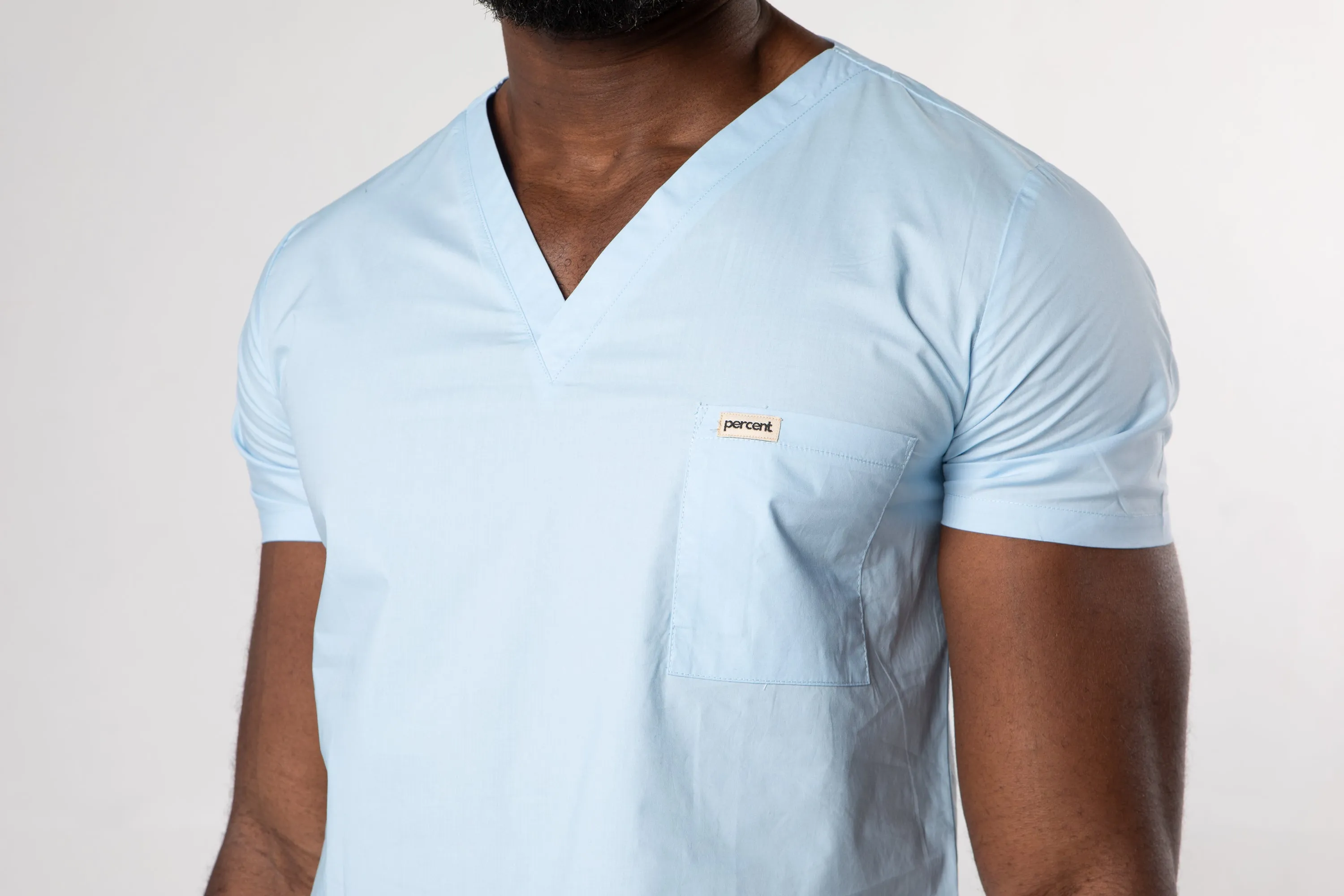 100% Organic Cotton Scrub Top Ceil Blue sold by Percent Apparel product image thumbnail 5