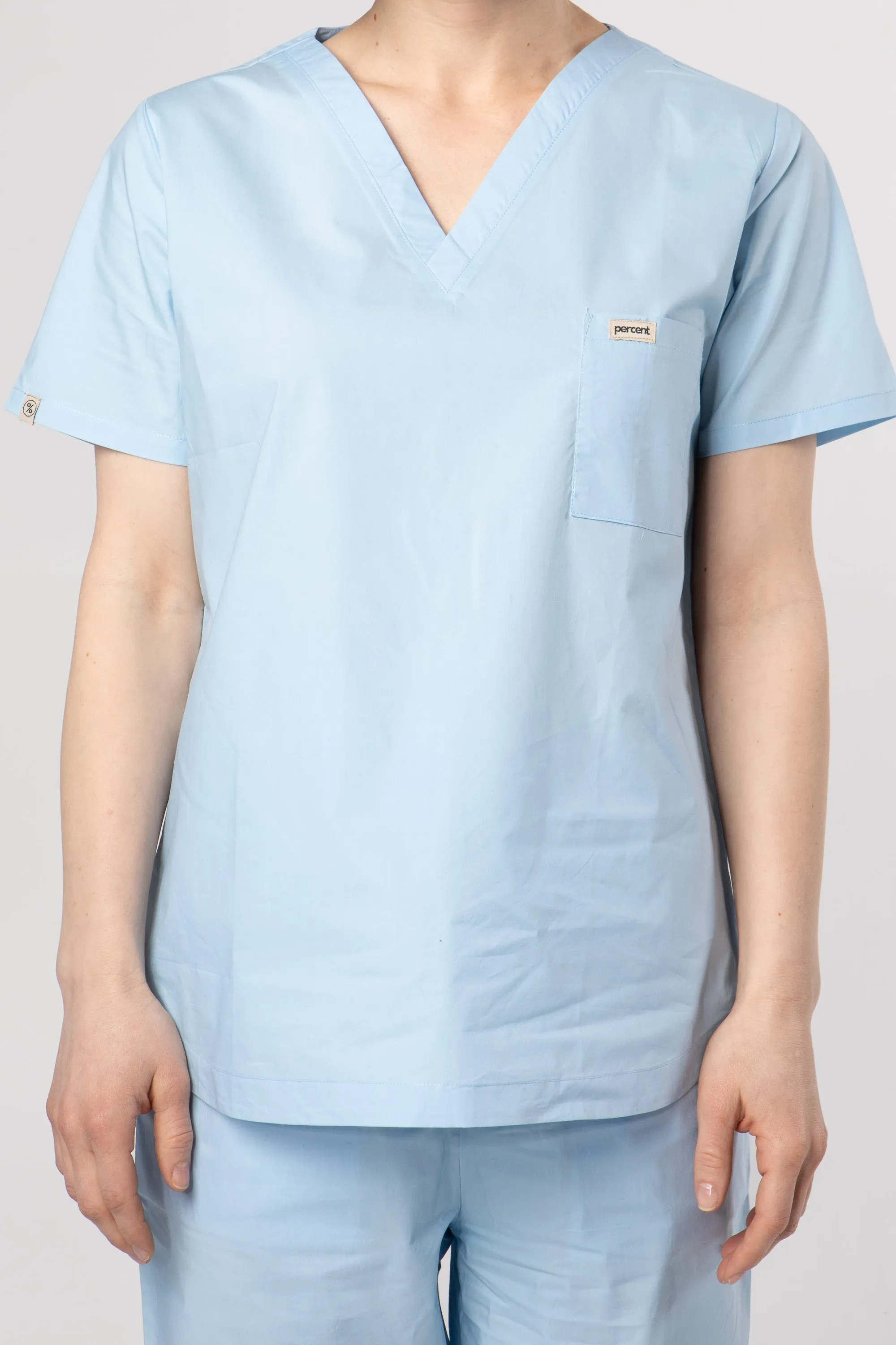 100% Organic Cotton Scrub Top Ceil Blue sold by Percent Apparel product image thumbnail 2