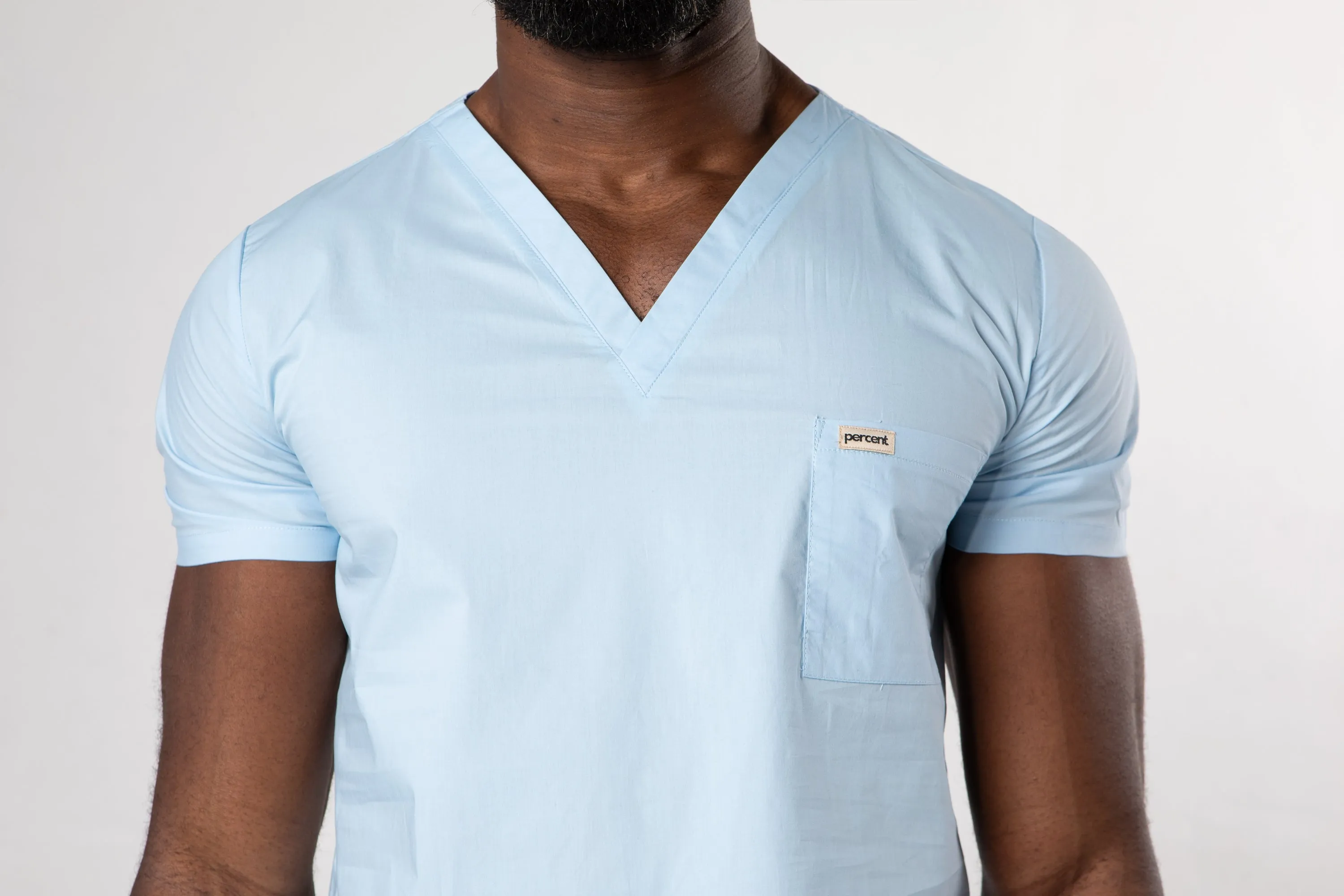 100% Organic Cotton Scrub Top Ceil Blue sold by Percent Apparel product image thumbnail 4