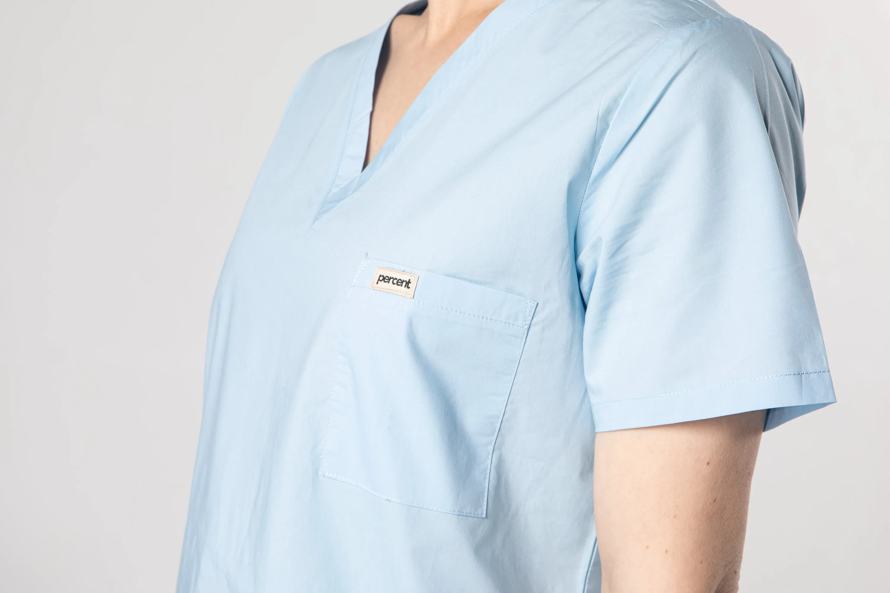 100% Organic Cotton Scrub Top Ceil Blue sold by Percent Apparel product image thumbnail 3