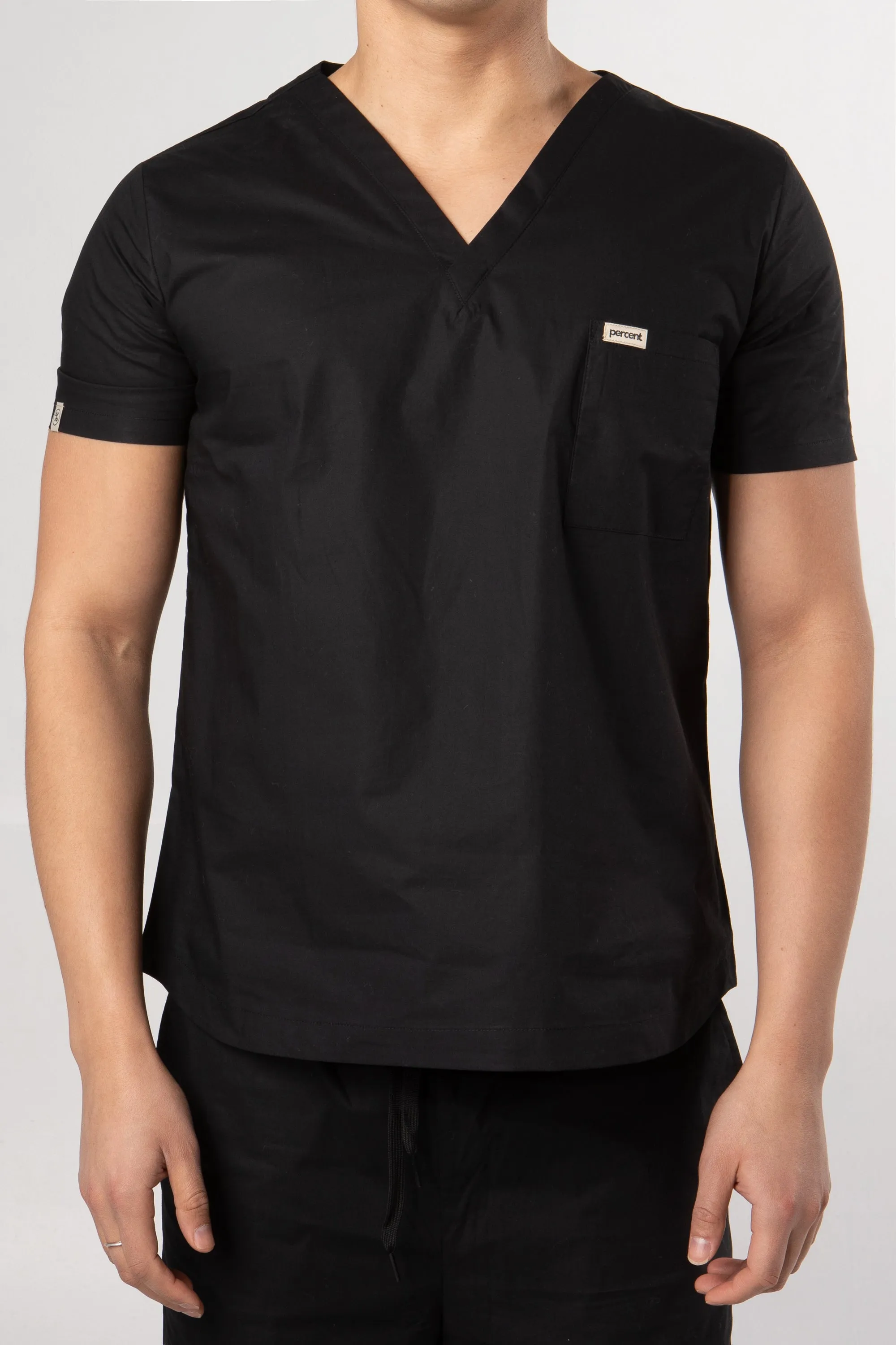 100% Organic Cotton Scrub Top Black sold by Percent Apparel product image thumbnail 2