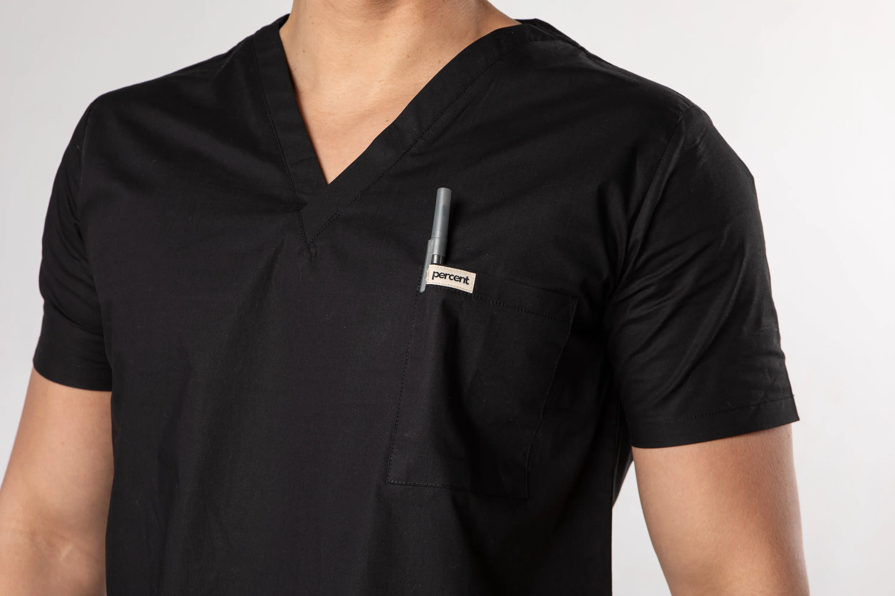100% Organic Cotton Scrub Top Black sold by Percent Apparel product image thumbnail 4