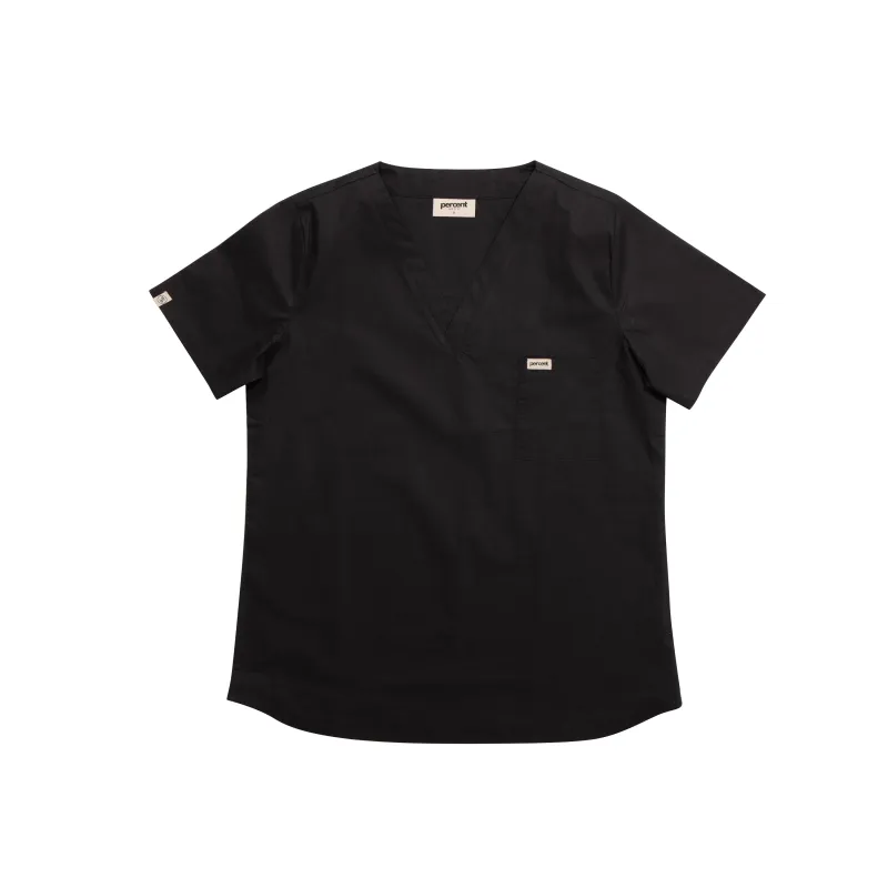 100% Organic Cotton Scrub Top Black sold by Percent Apparel