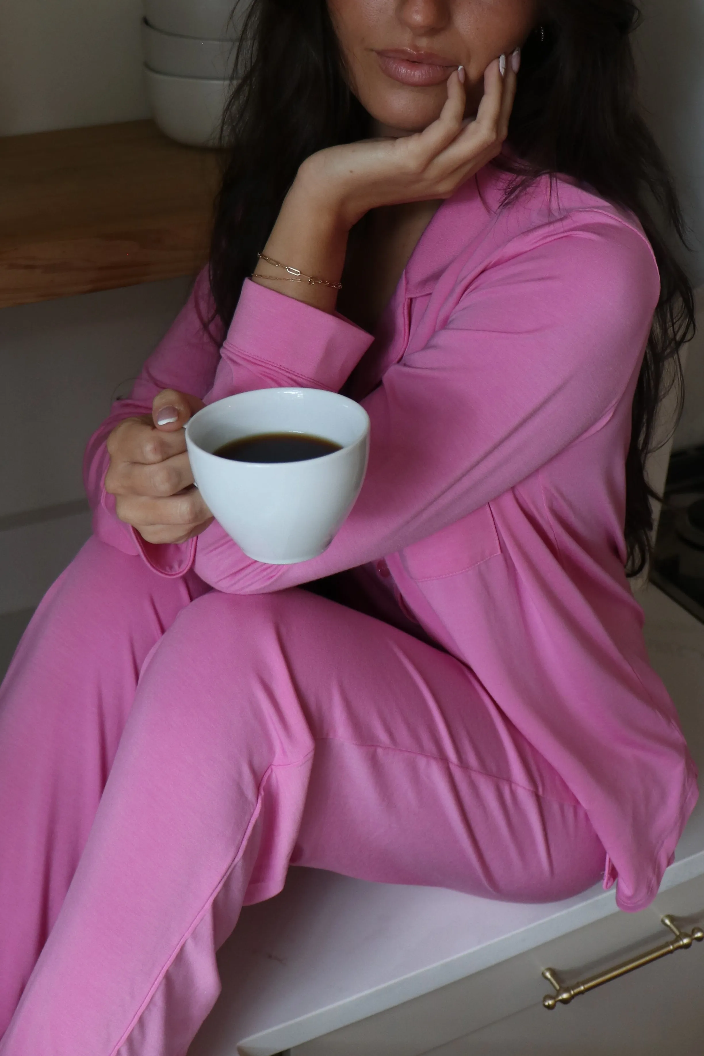 The Sophia Collection | TENCEL™ Modal Long Pajama Set sold by Solibeech product image thumbnail 3