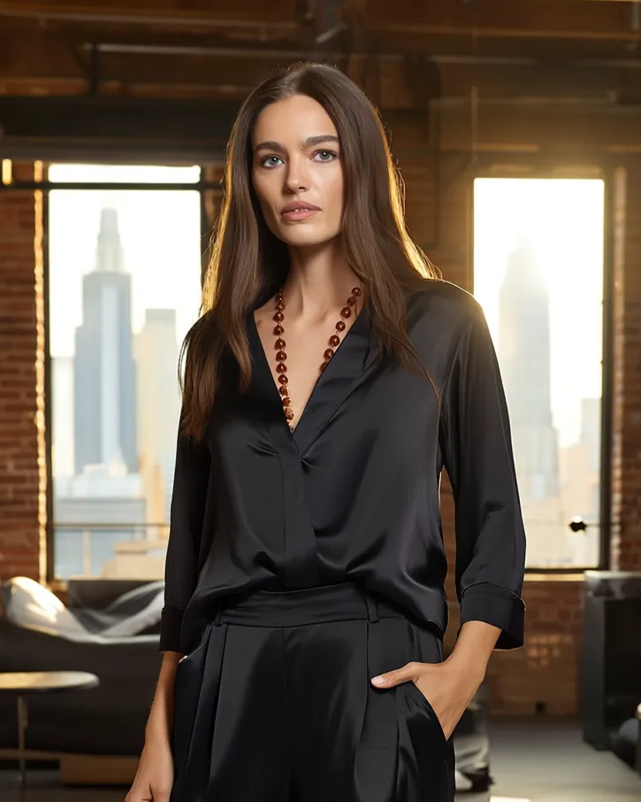 Stretch Silk Kimono Top sold by The Kno product image thumbnail 3