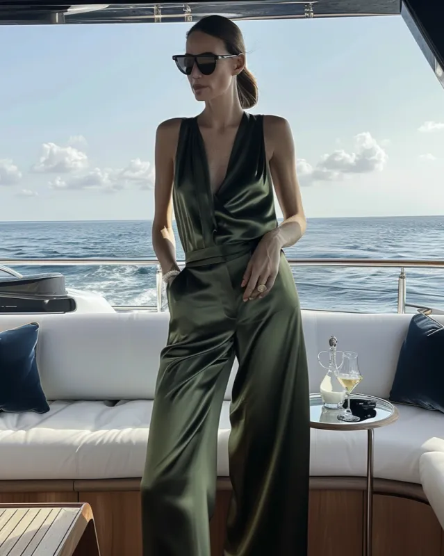 Stretch Silk Yacht Pant sold by The Kno