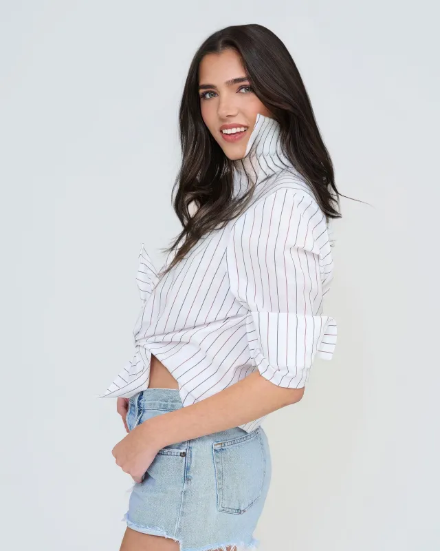 No-Button Button Down Pinstripe sold by The Kno