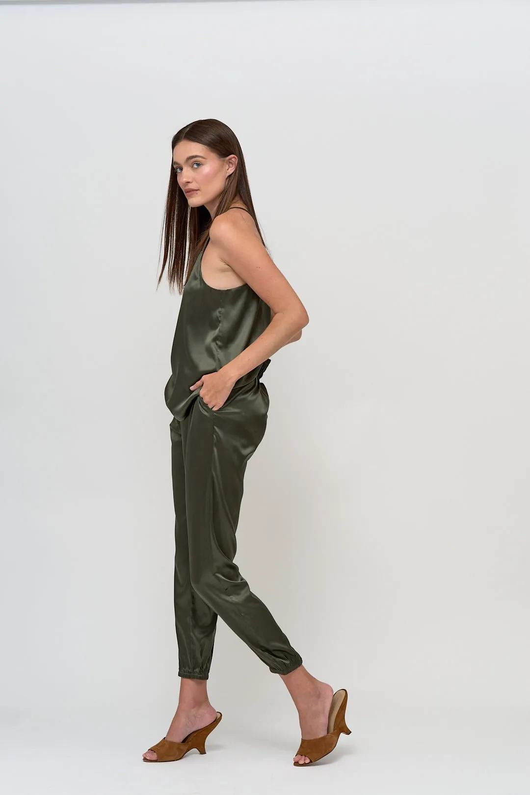 The Silk Jogger Cami Set sold by The Kno