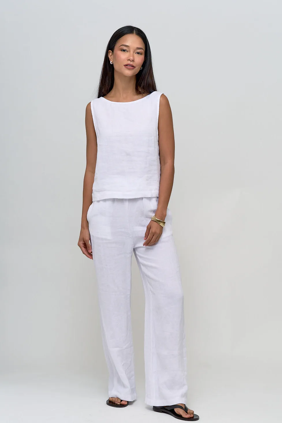 Linen Shift Tank & Pants Set sold by The Kno