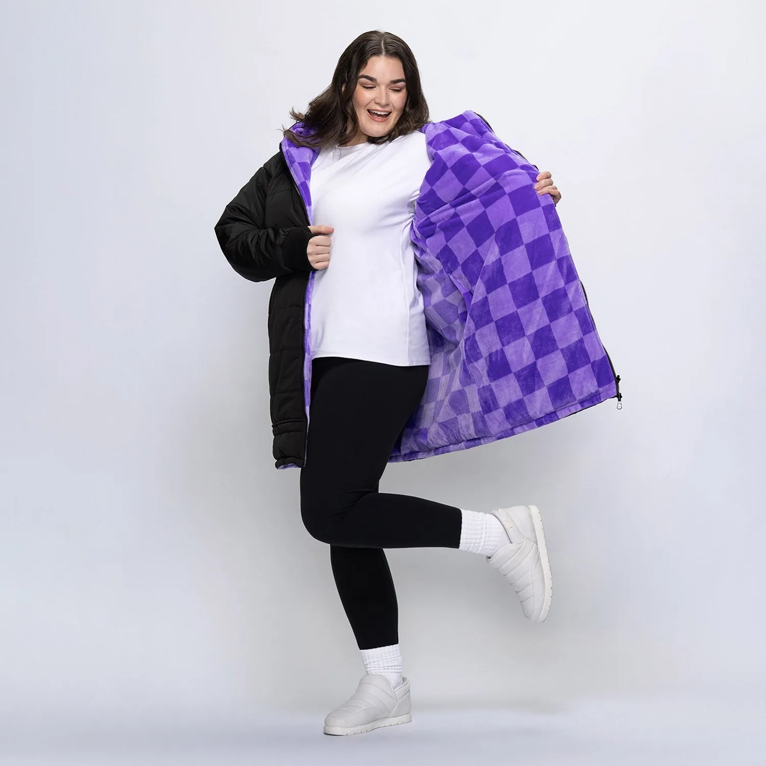 Black/Lilac Checker Print sold by The Oodie product image thumbnail 4
