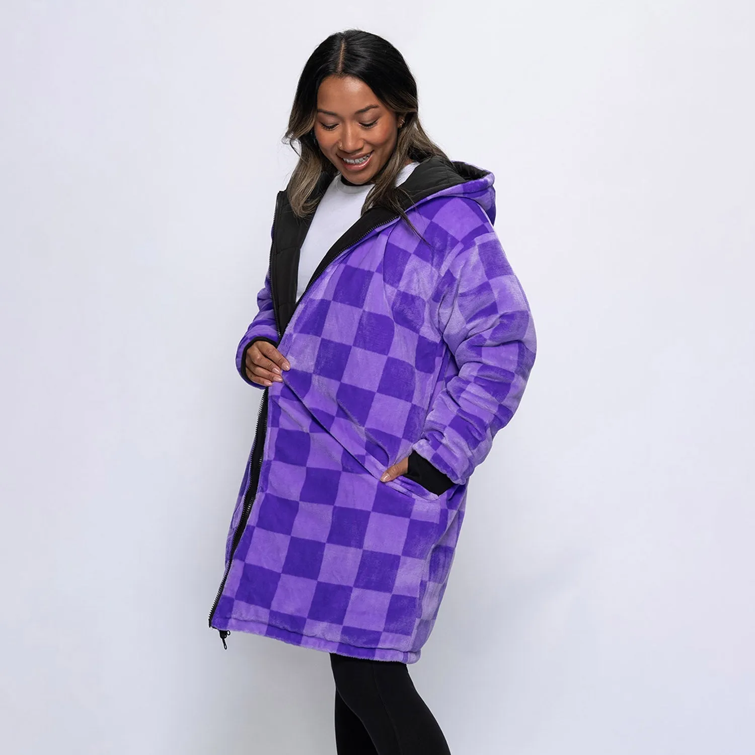 Black/Lilac Checker Print sold by The Oodie product image thumbnail 5