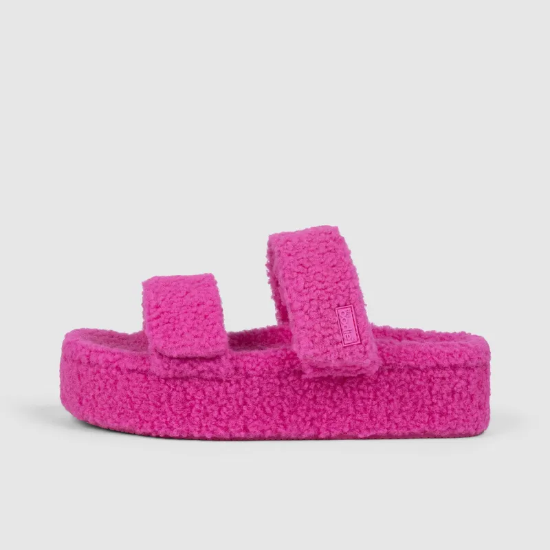 Pink Two Strap Sherpa Platform sold by The Oodie