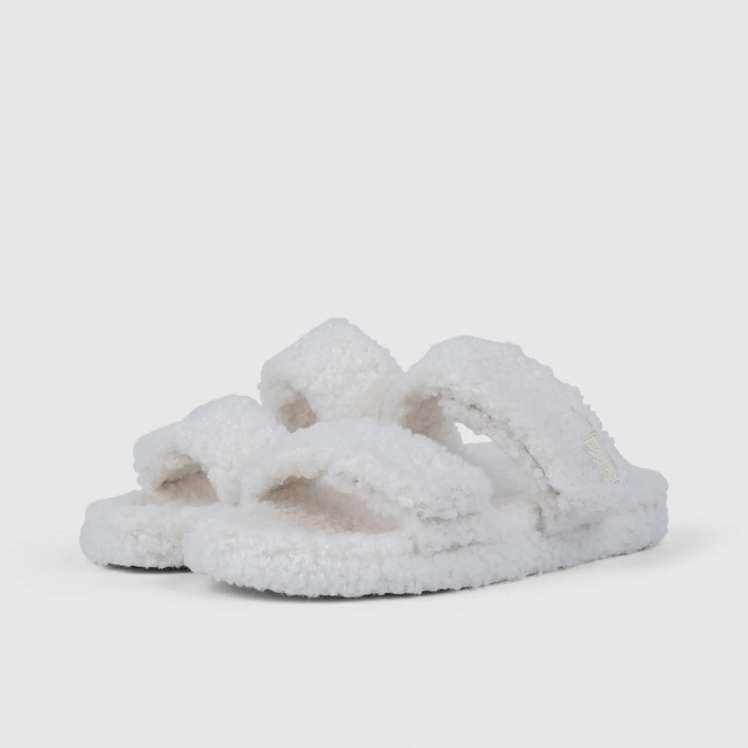 White Two Strap Sherpa Slide sold by The Oodie product image thumbnail 3