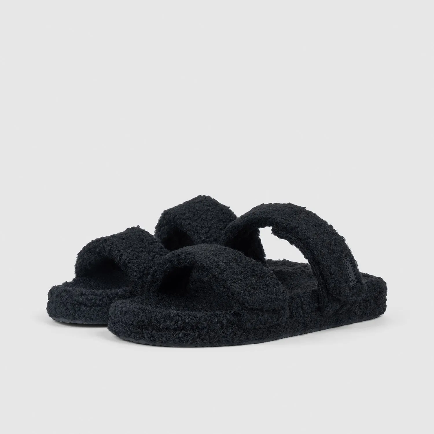 Black Two Strap Sherpa Slide sold by The Oodie product image thumbnail 3