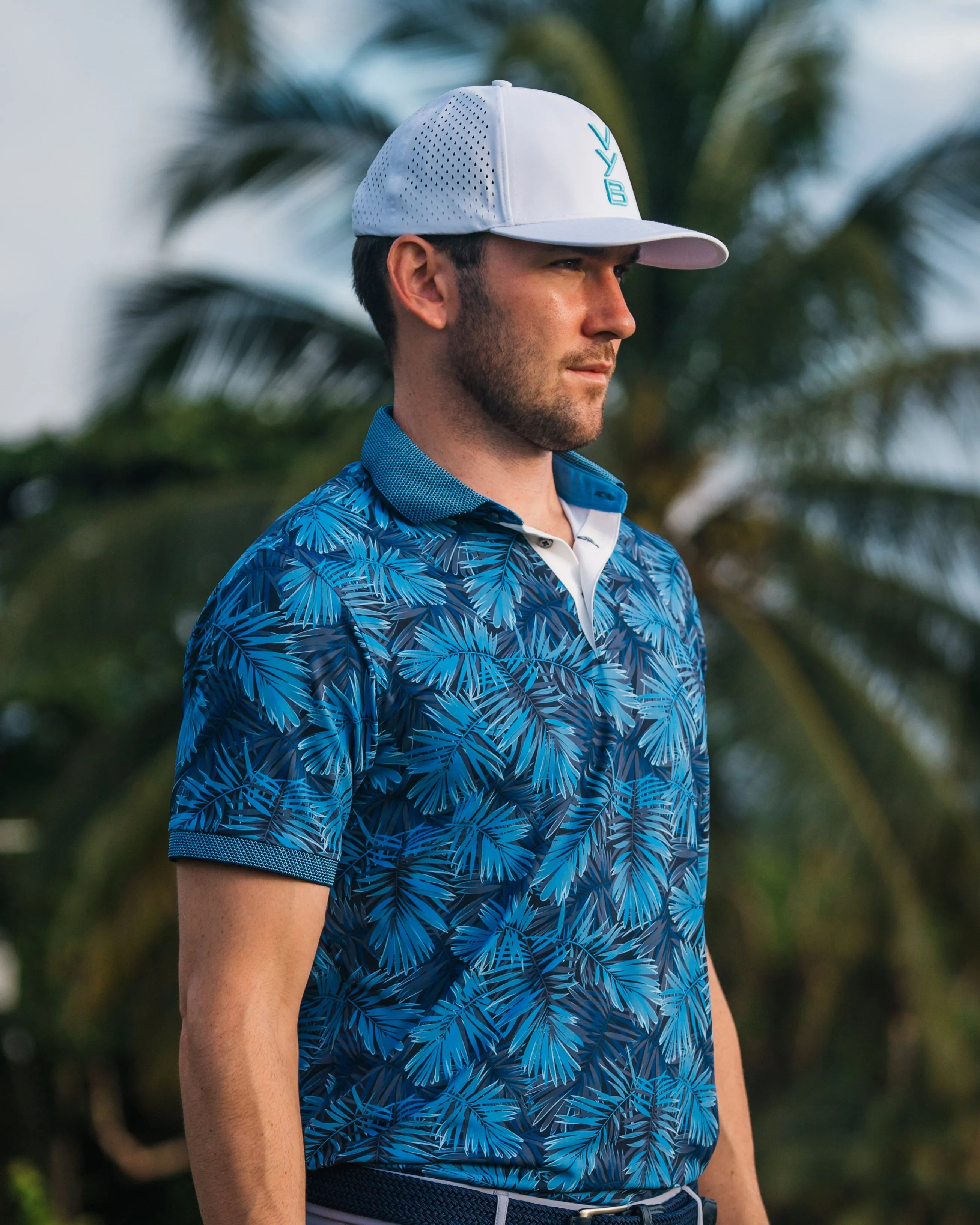 Indigo Leaves Polo sold by Vybwear product image thumbnail 5