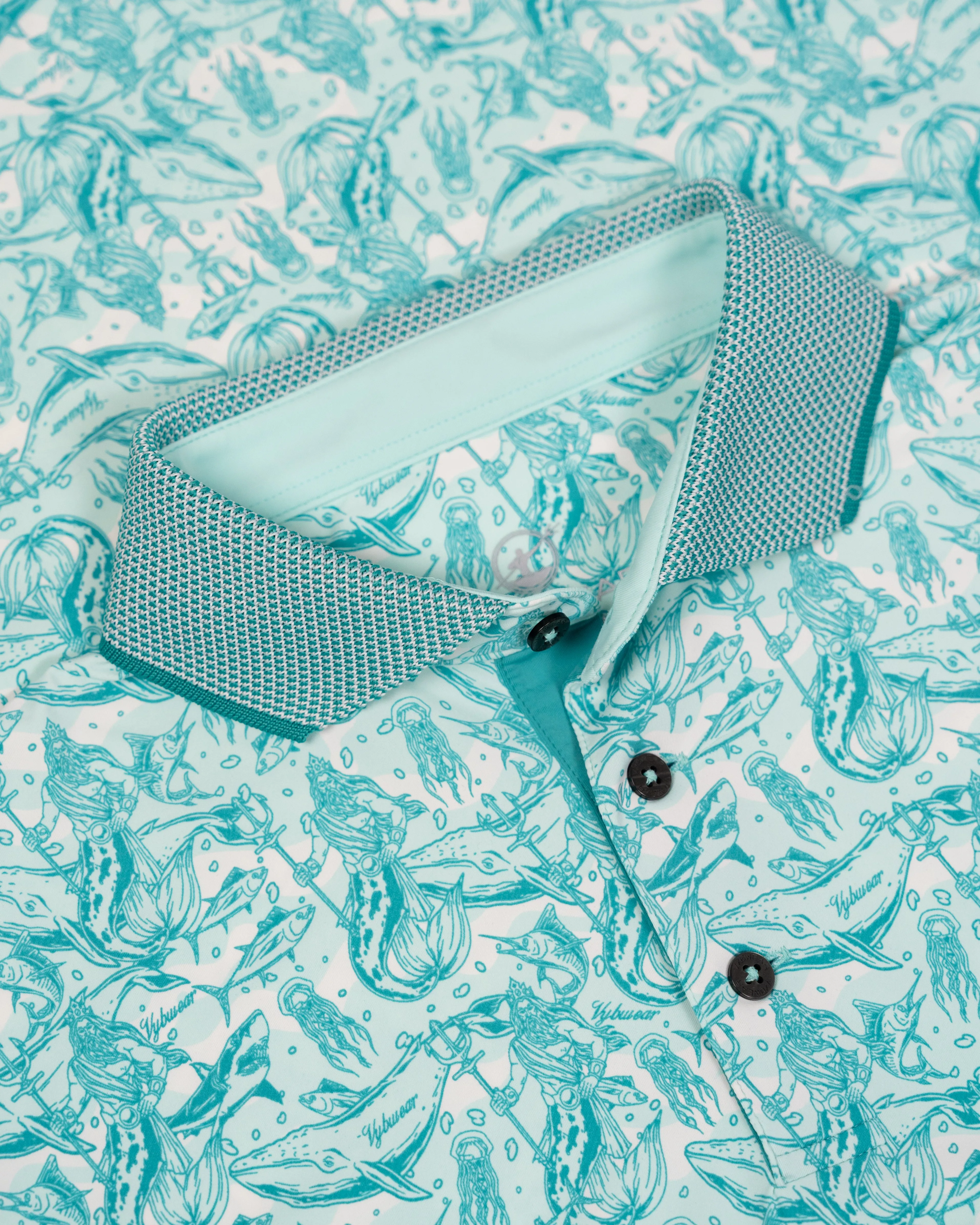 Neptune Print Polo sold by Vybwear