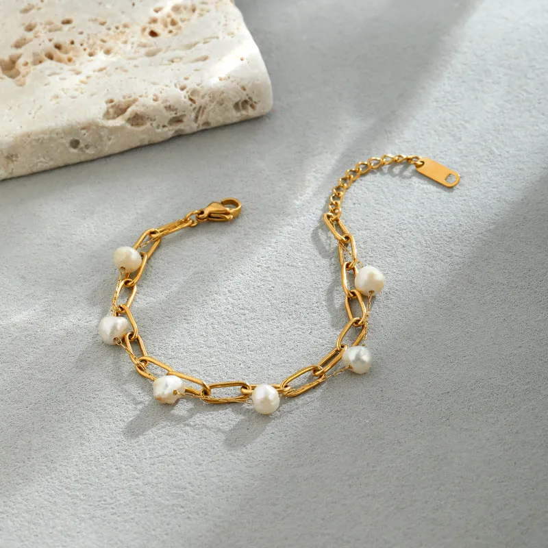 pearl chain bracelet sold by PUSCA JEWELS product image thumbnail 5