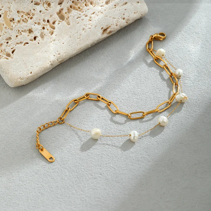 pearl chain bracelet sold by PUSCA JEWELS product image thumbnail 3