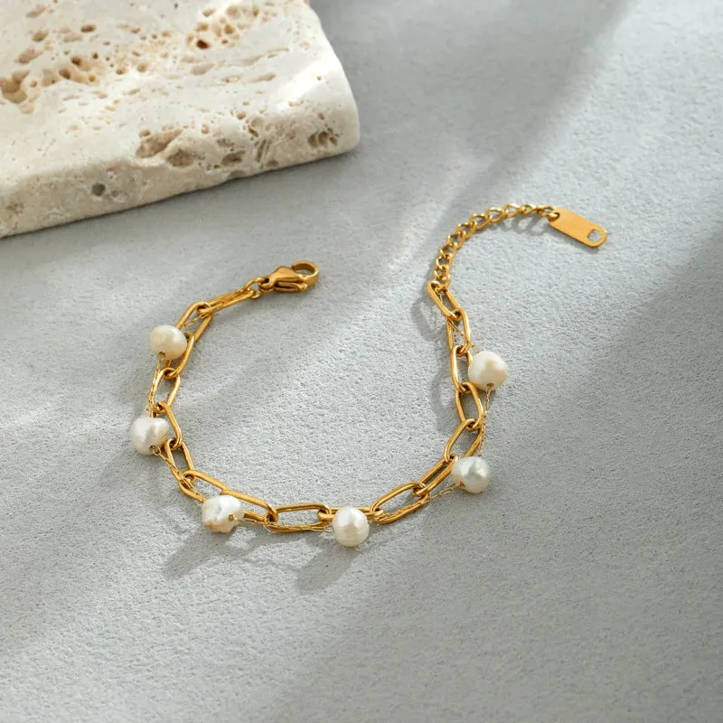pearl chain bracelet sold by PUSCA JEWELS product image thumbnail 4