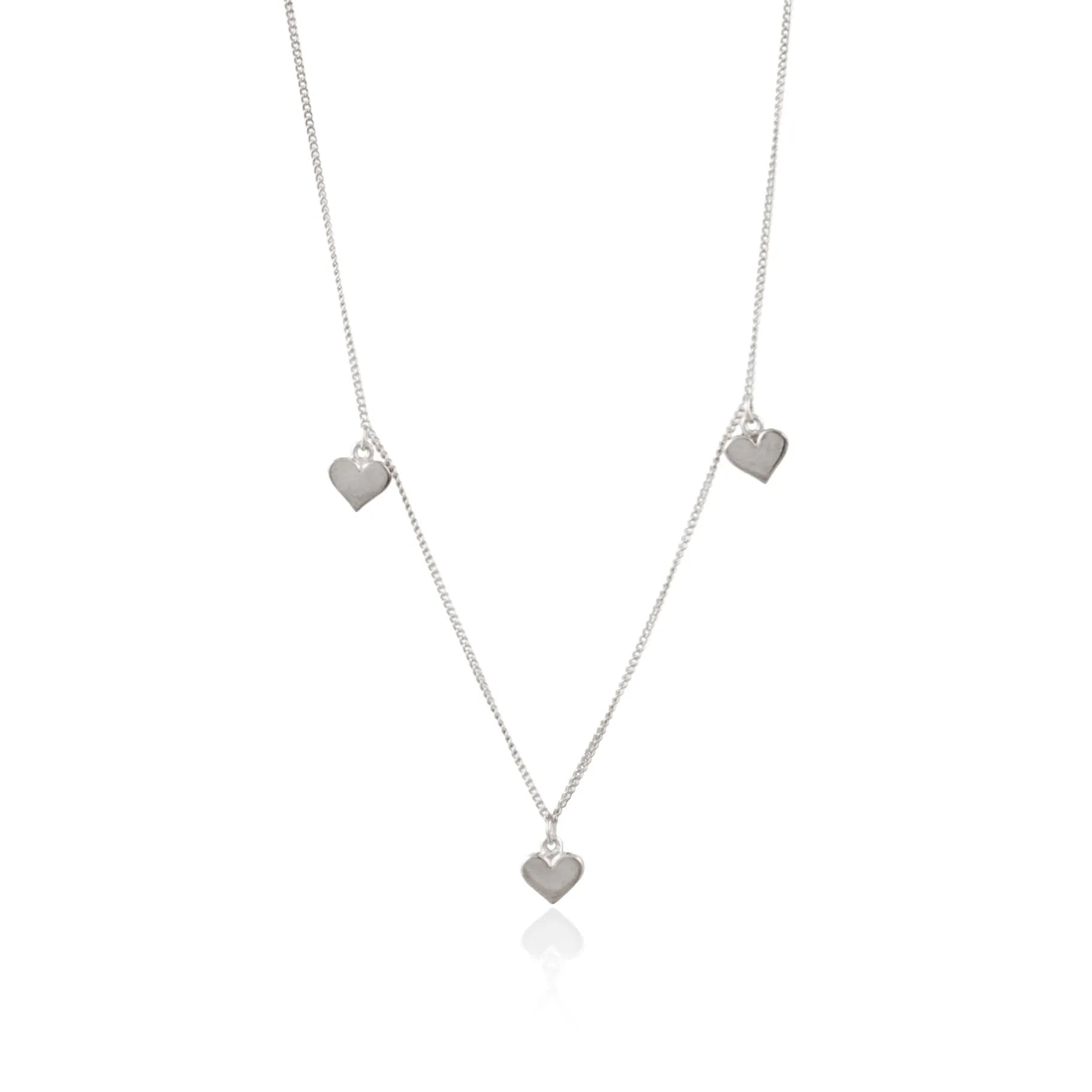 Triple Heart of Gold Necklace - (Silver) sold by Pusca