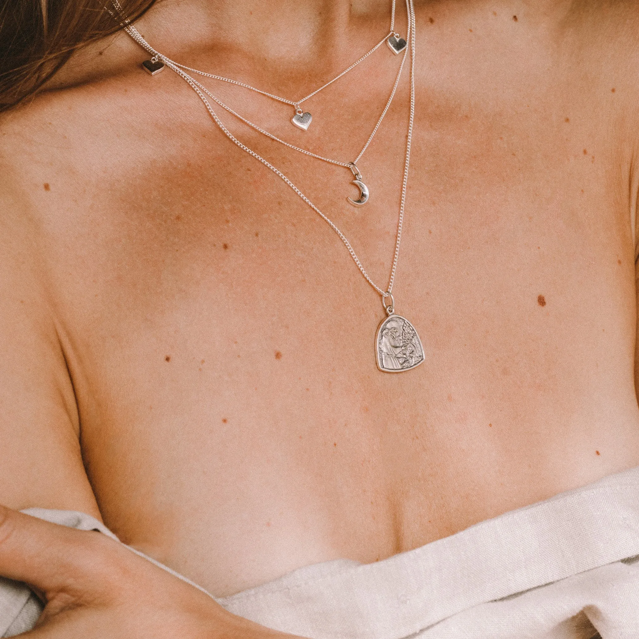 Triple Heart of Gold Necklace - (Silver) sold by Pusca product image thumbnail 3