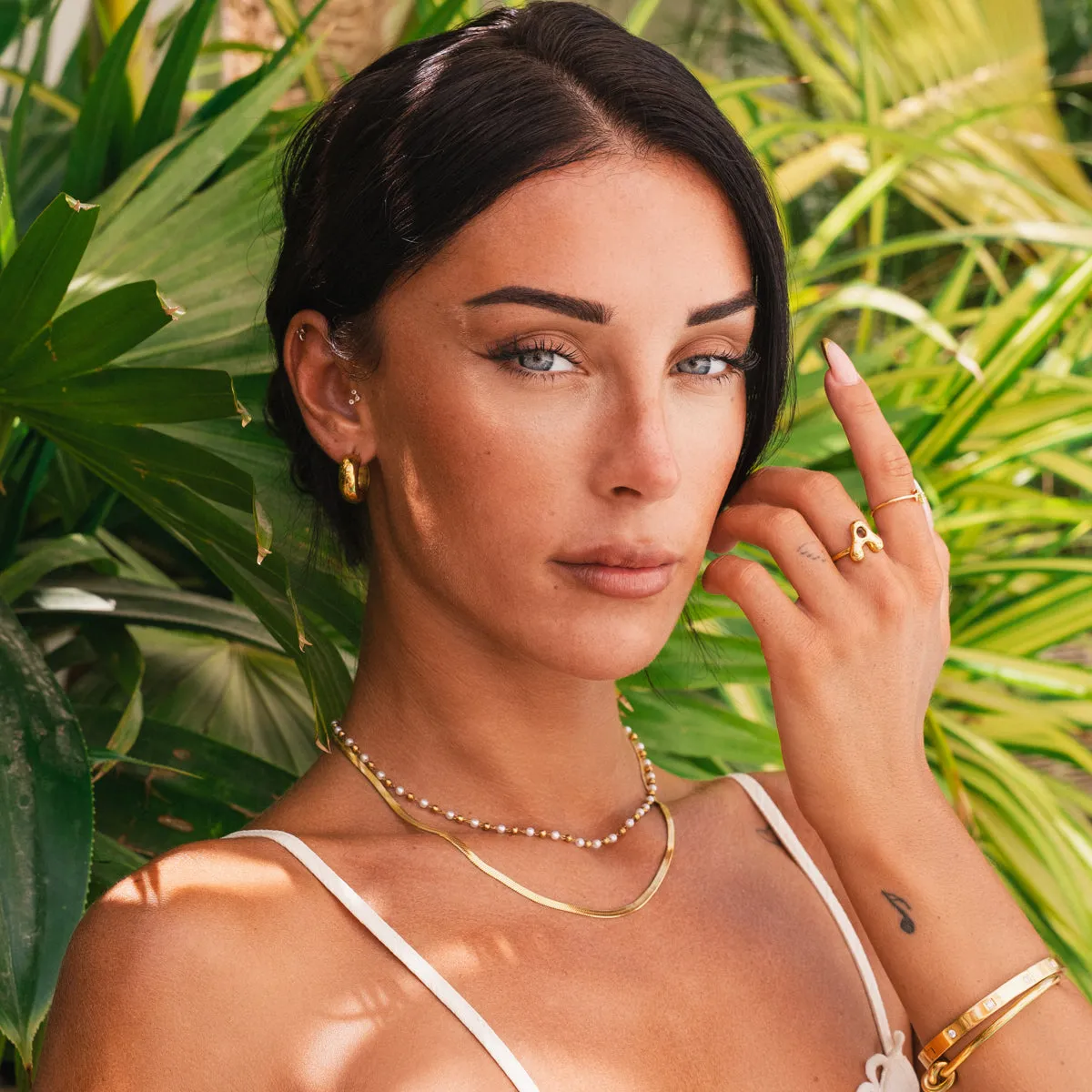 Abstract Pearl Layered Necklace - Gold sold by Pusca product image thumbnail 3