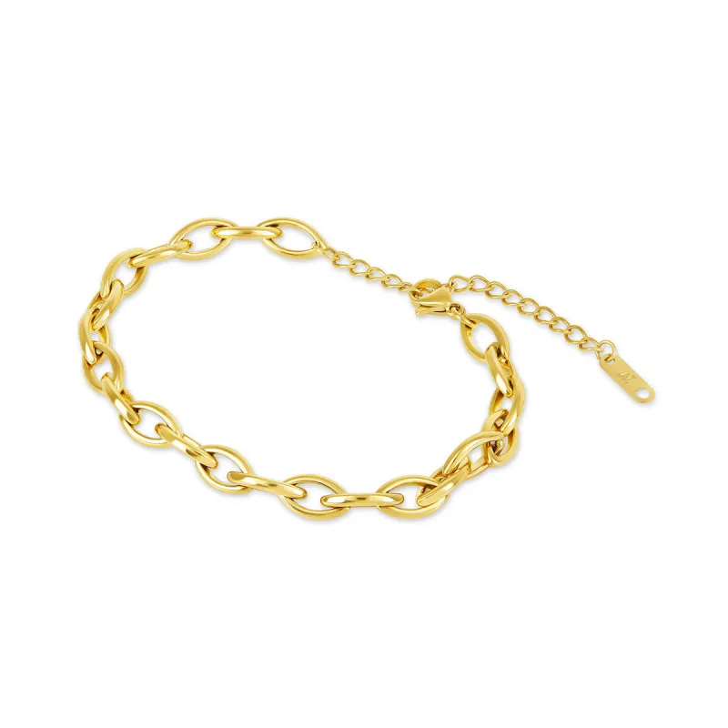 Oval Loop Chain Bracelet - Gold sold by PUSCA JEWELS