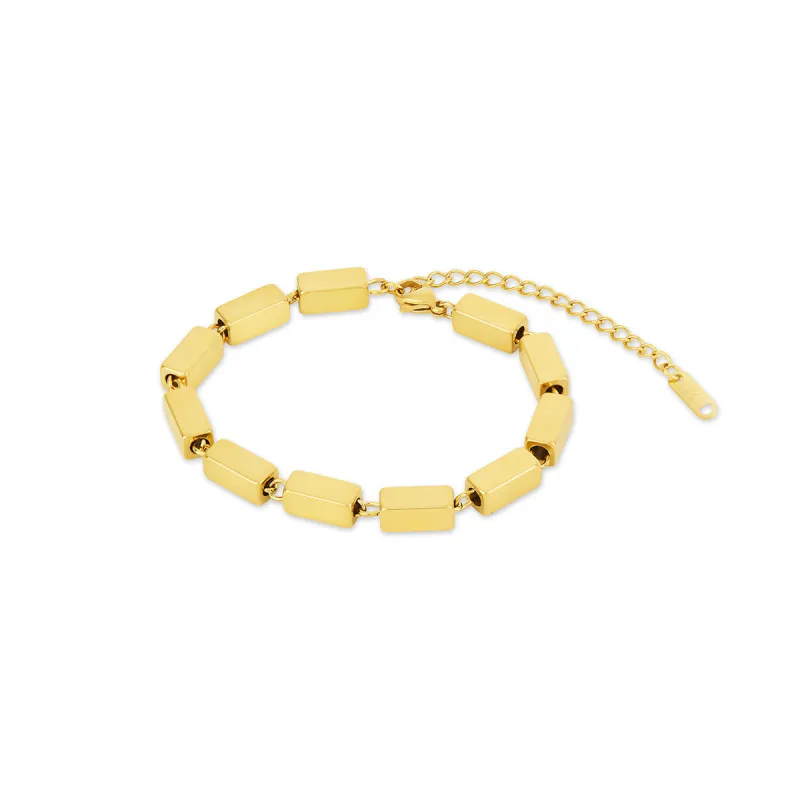 Rectangle Chain Bracelet - Gold sold by PUSCA JEWELS