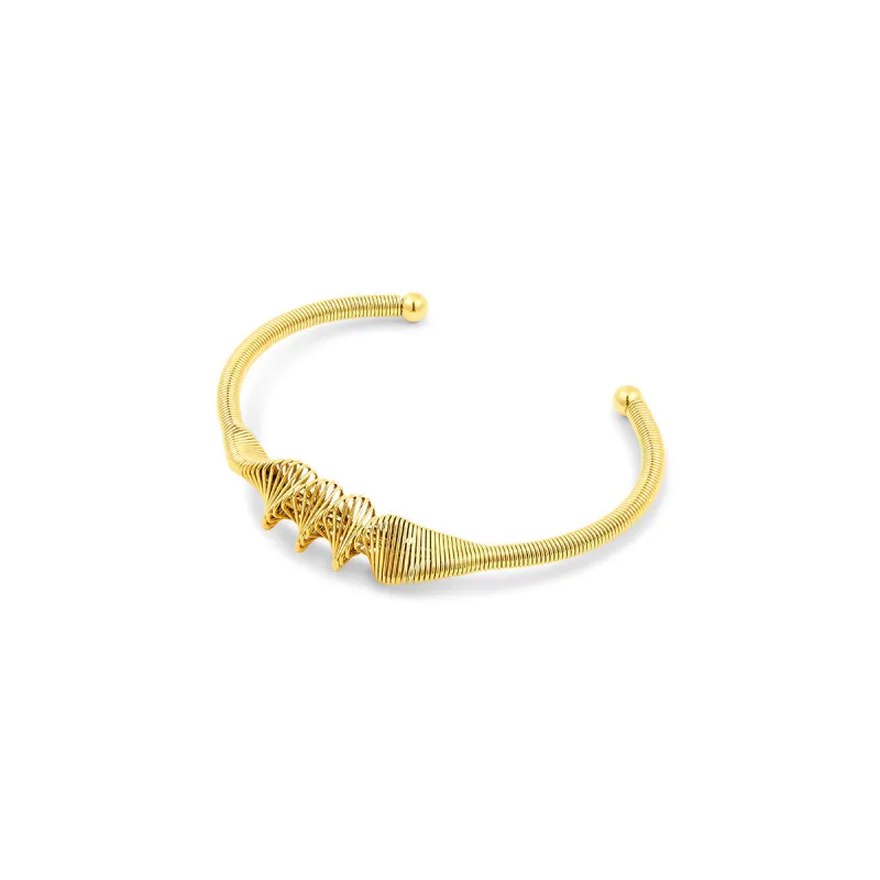 Wave Bangle Bracelet - Gold sold by Pusca