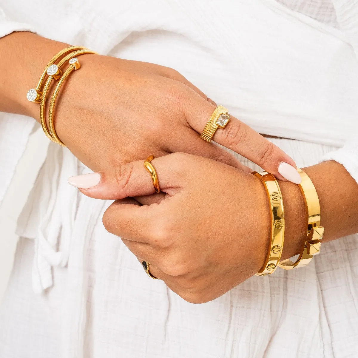 Double Stud Bangle - Gold sold by Pusca product image thumbnail 5
