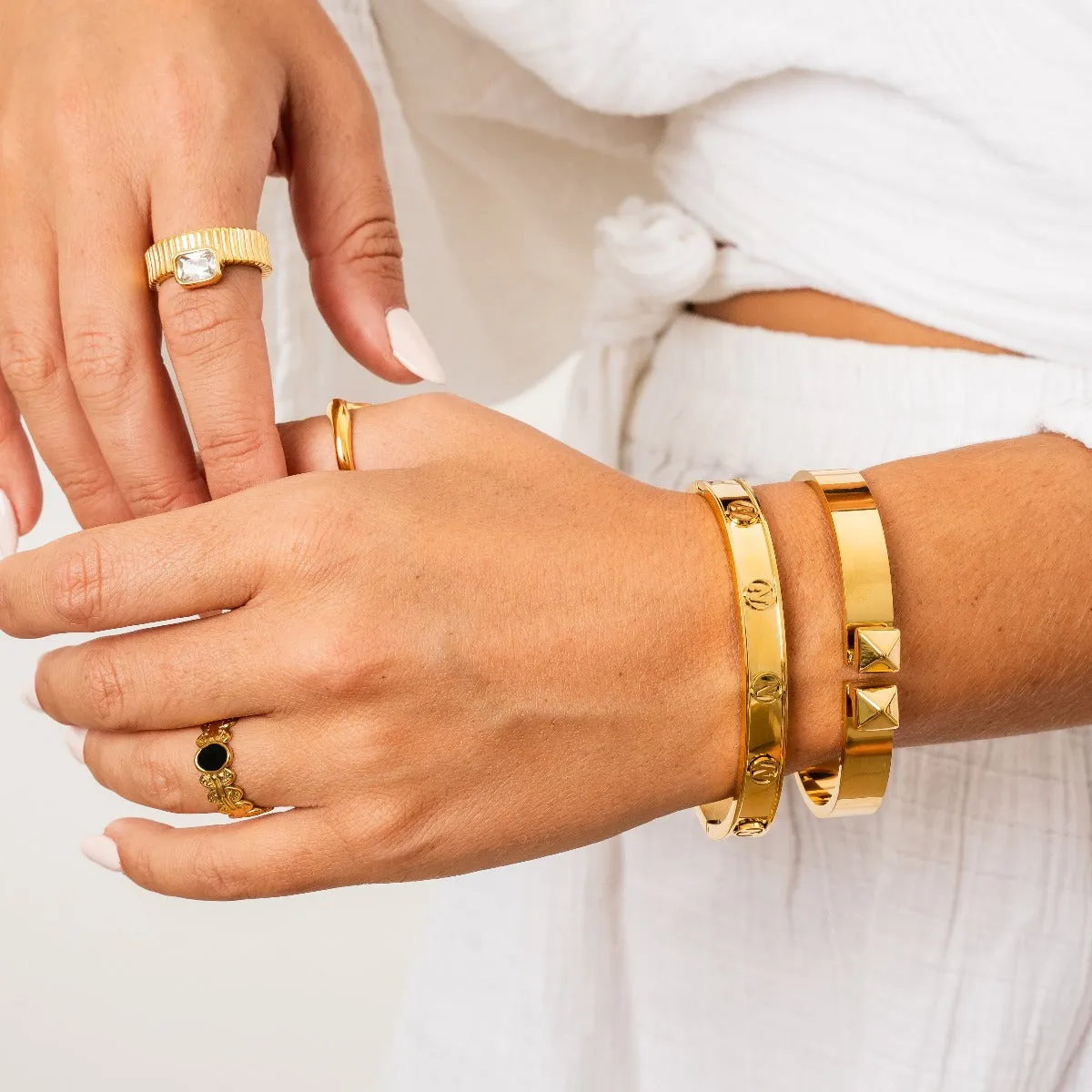 Double Stud Bangle - Gold sold by Pusca product image thumbnail 4