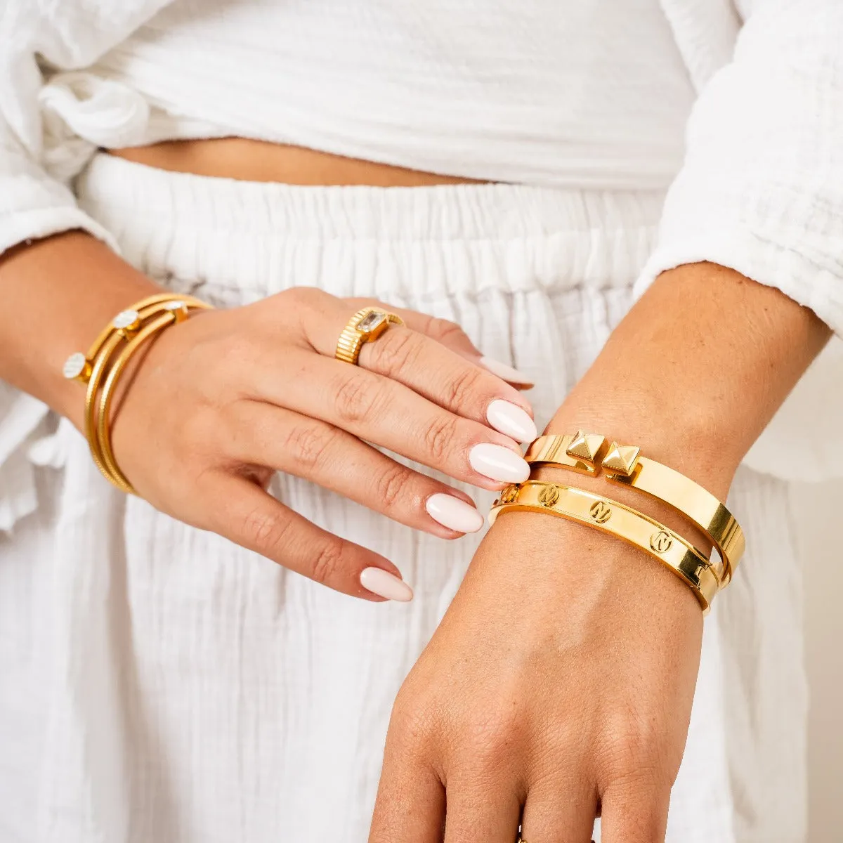 Double Stud Bangle - Gold sold by Pusca product image thumbnail 3