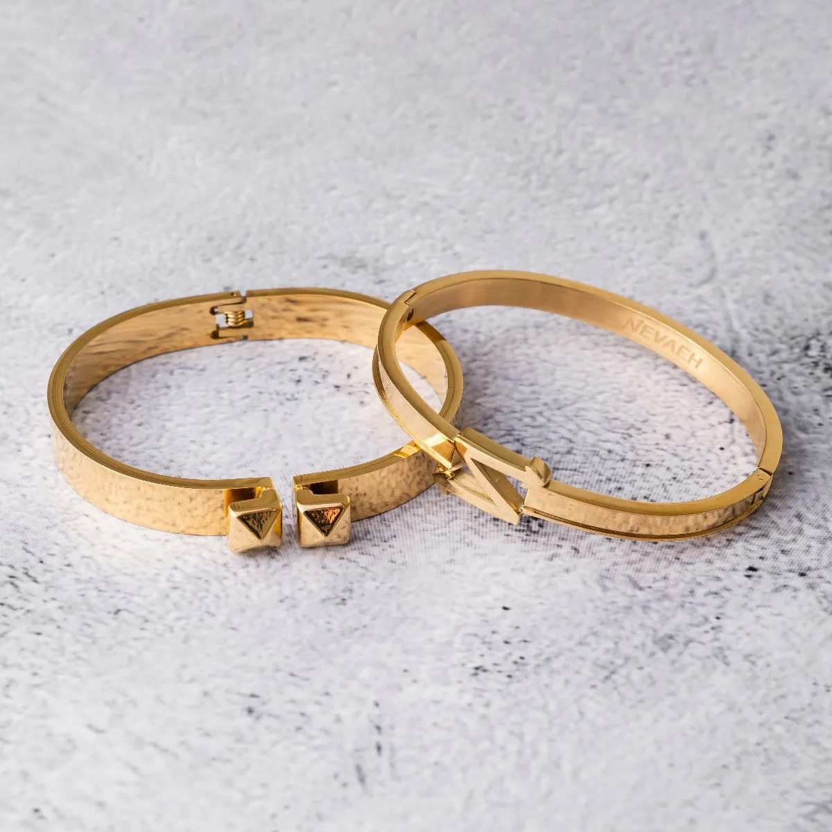 Double Stud Bangle - Gold sold by Pusca product image thumbnail 2
