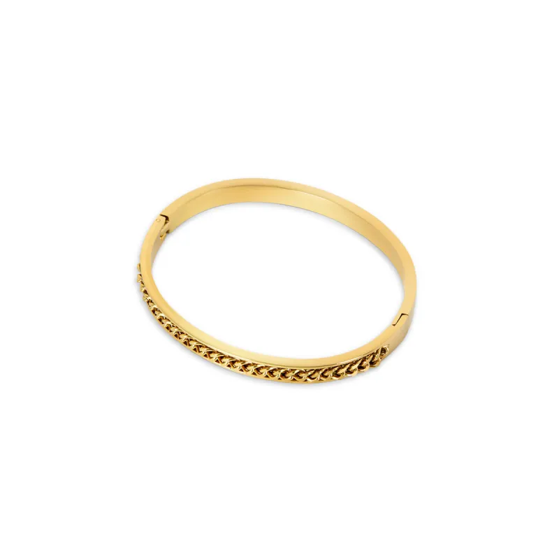 Curb Chain Bangle Bracelet  - Gold sold by Pusca