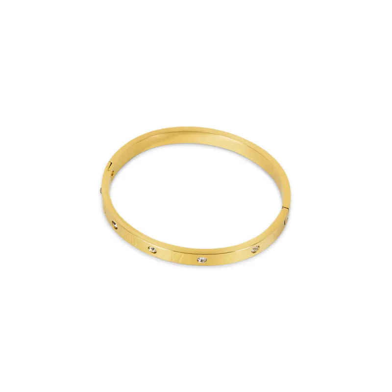 Numeral Stone Bangle - Gold sold by Pusca