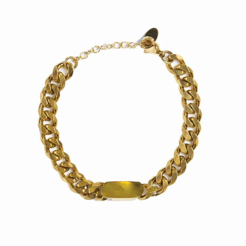 Rectangle Curb Chain Bracelet - 14K Gold Plated sold by Pusca