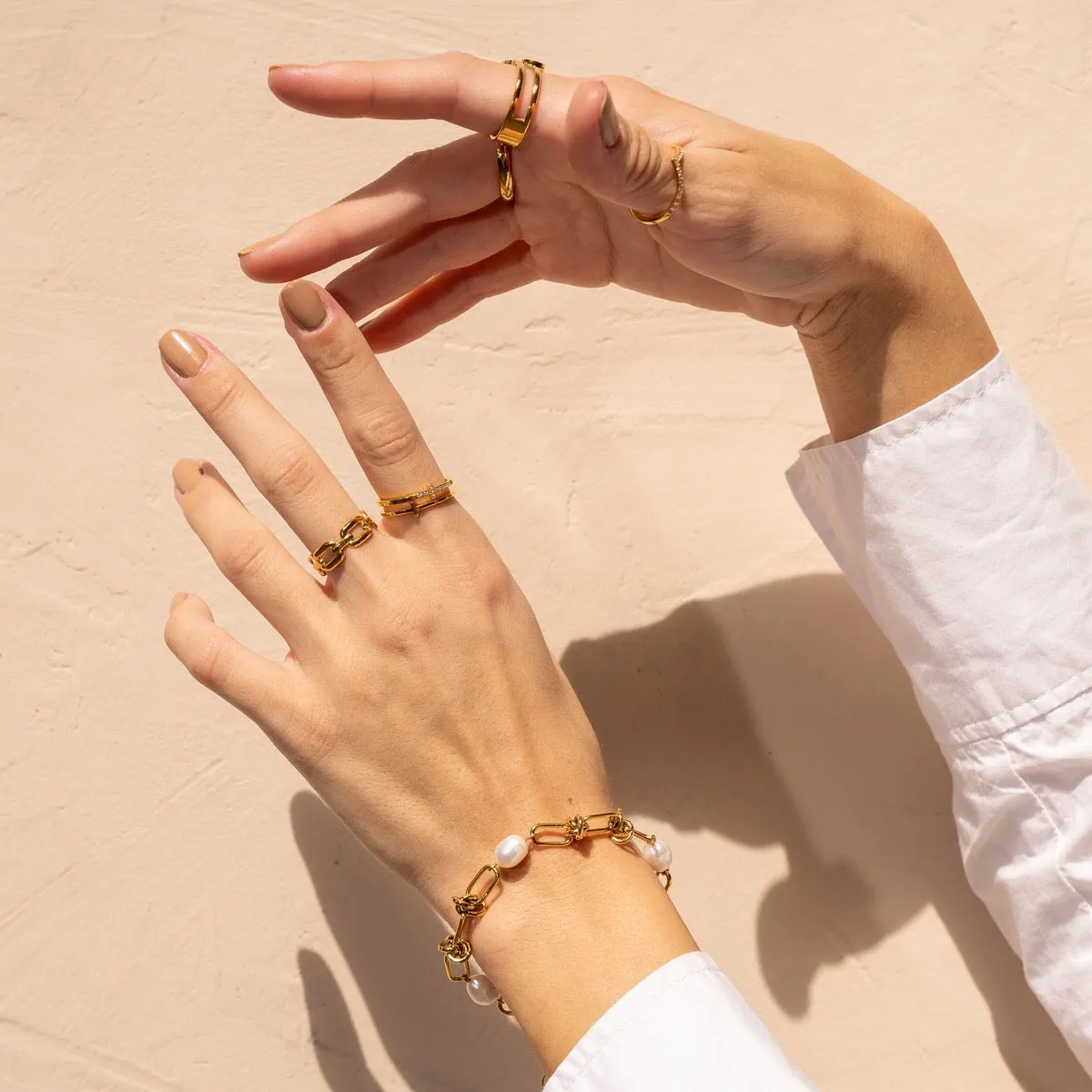 Pearl Knot Chain Bracelet - Gold sold by PUSCA JEWELS product image thumbnail 2