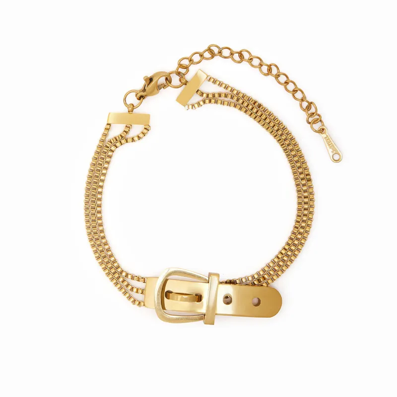 Buckle Bracelet - 18k Gold Plated sold by Pusca