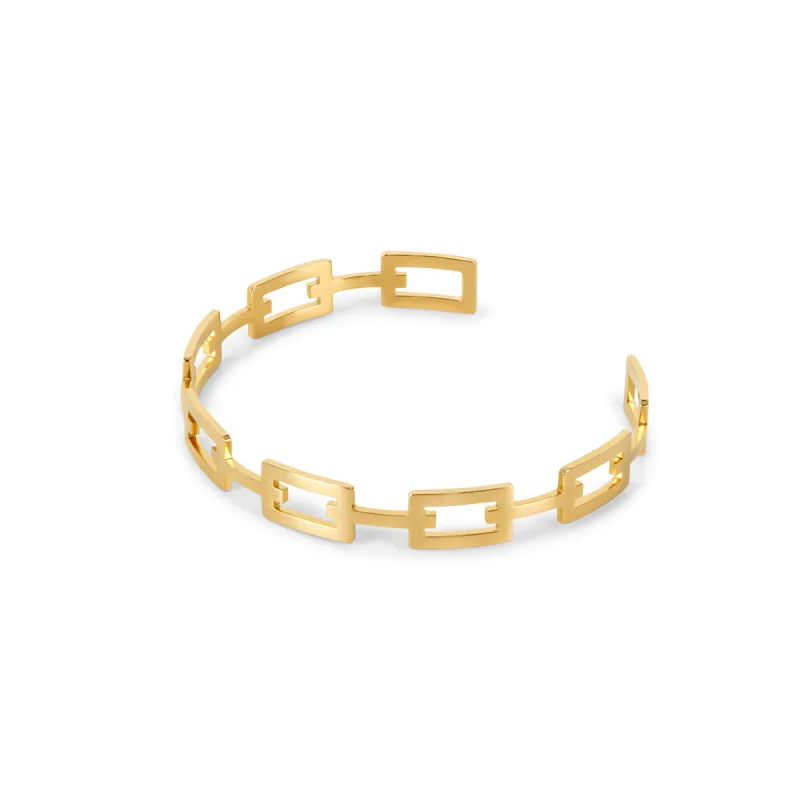 Geometric Bangle Bracelet - Gold sold by Pusca