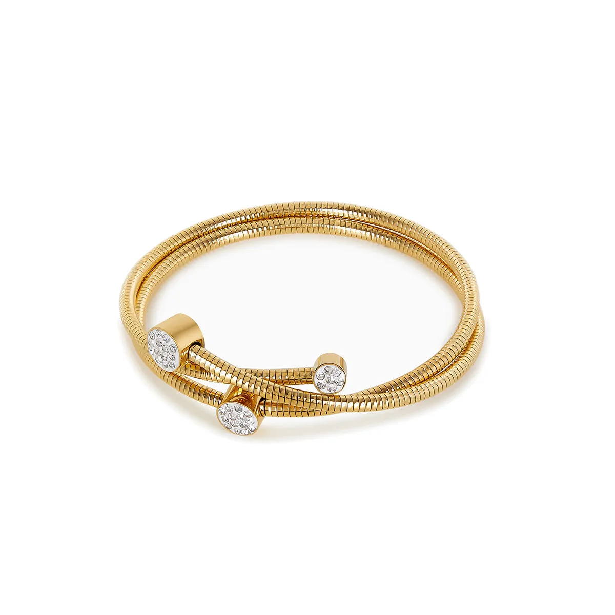 Stone Twister Bangle - Gold sold by Pusca