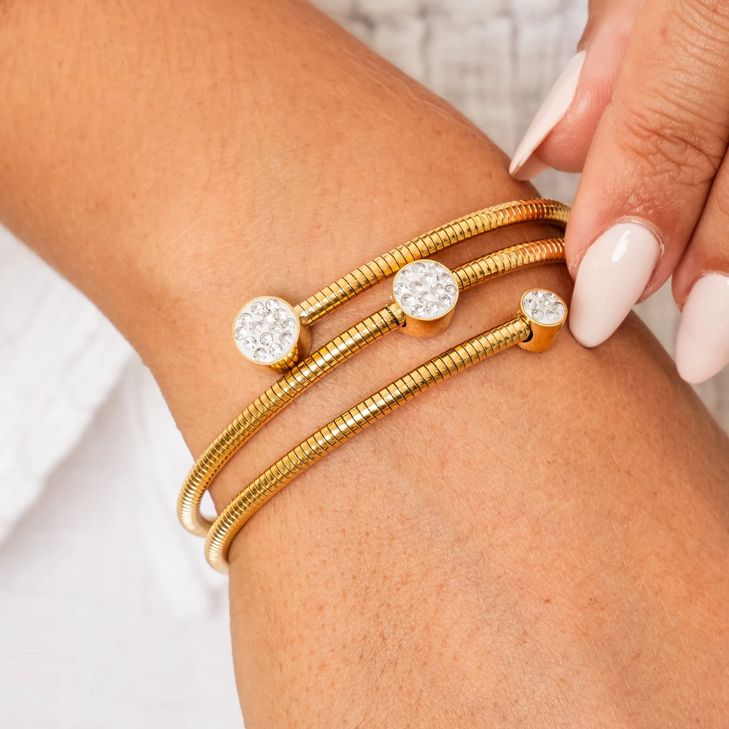 Stone Twister Bangle - Gold sold by Pusca product image thumbnail 2