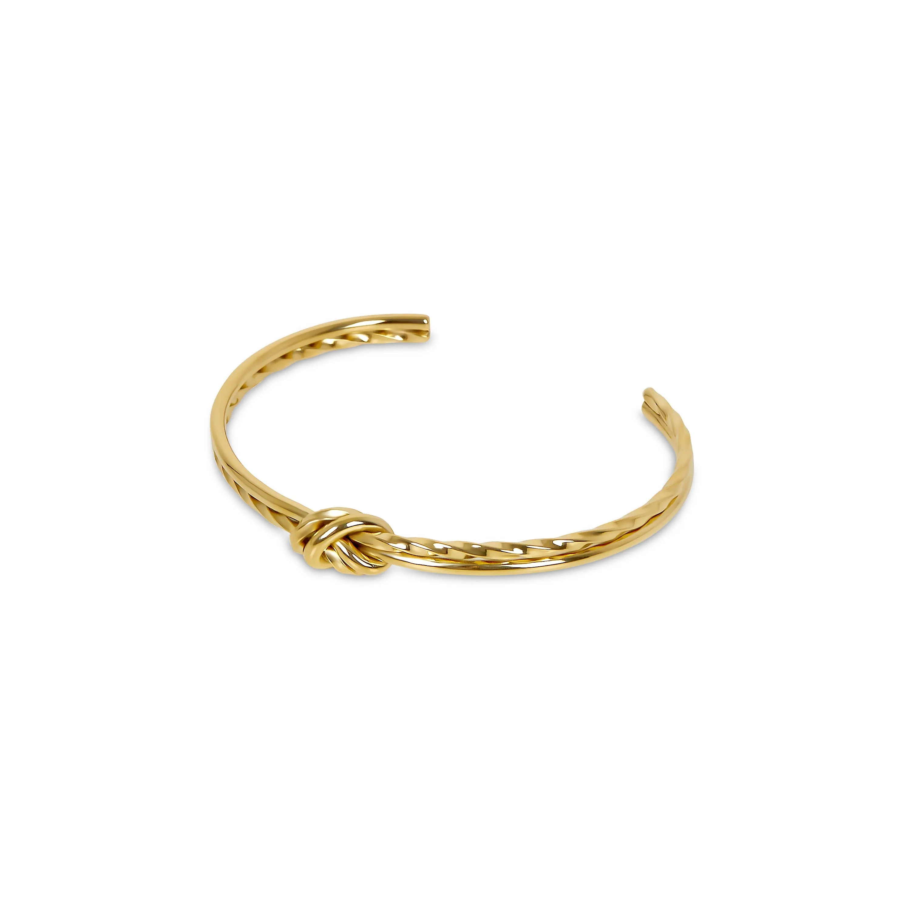 Twisted Knot Textured Bangle - Gold sold by Pusca
