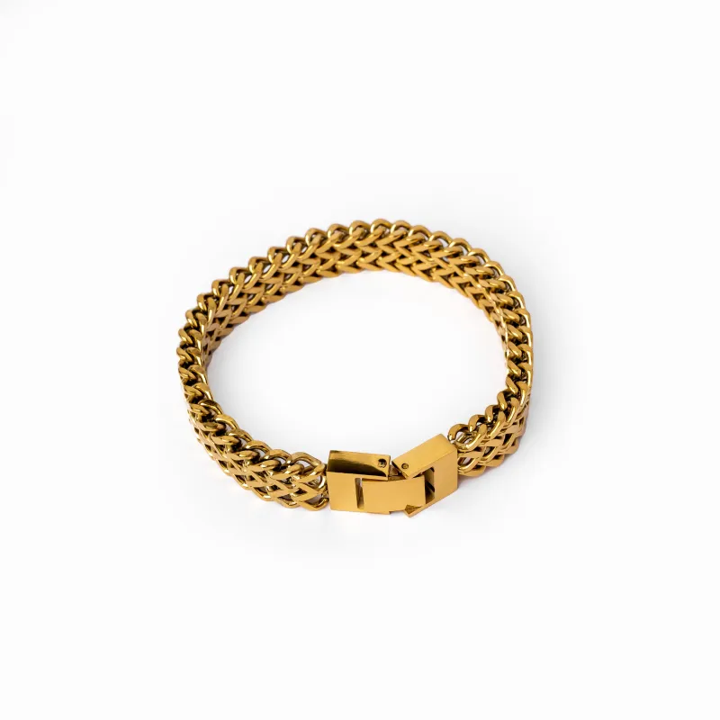Eden Textured Bracelet 18K Gold Plated - Gold sold by Pusca