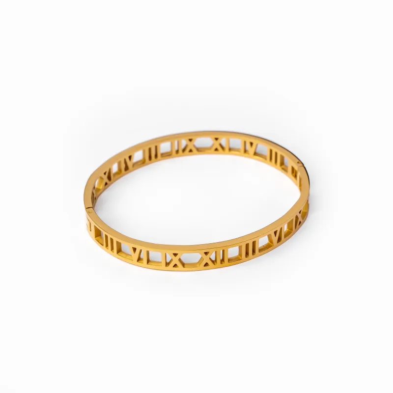 Hollow Numerals Bracelet - Gold sold by PUSCA JEWELS