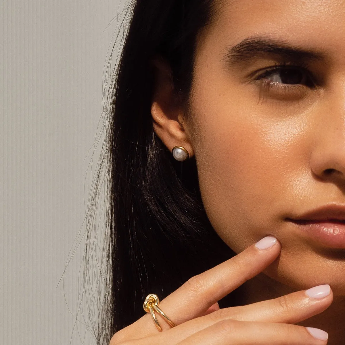 Pearl Stud Earrings - Gold sold by Pusca product image thumbnail 4