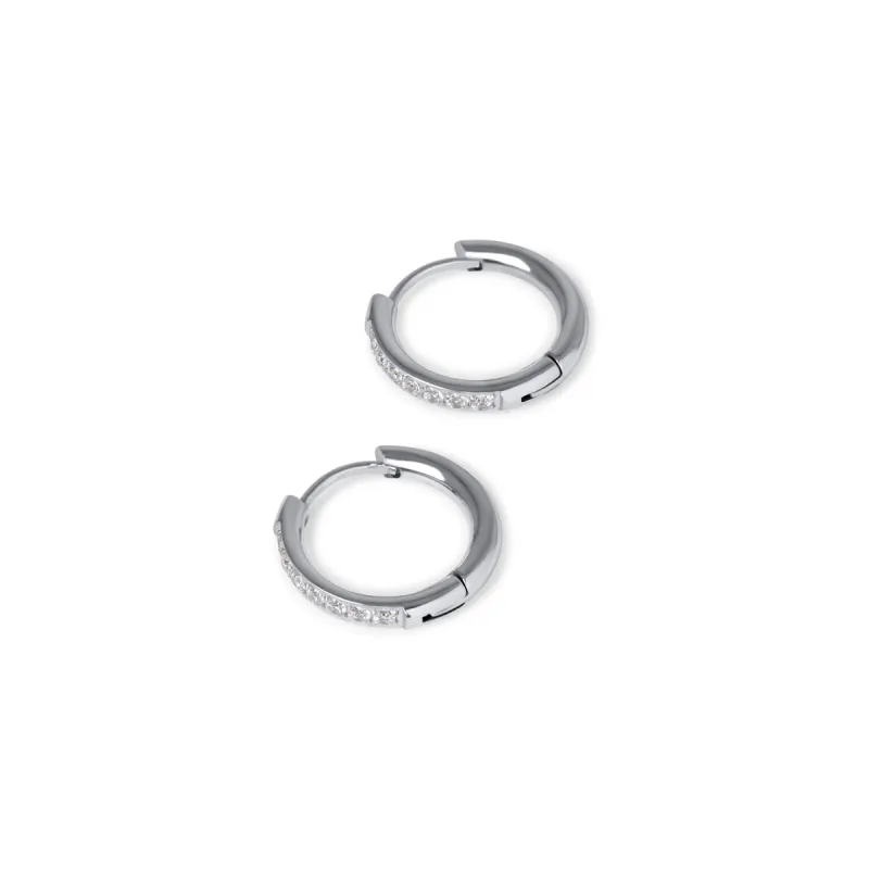 Arielle Stone Hoop Earrings - Silver made by Pusca
