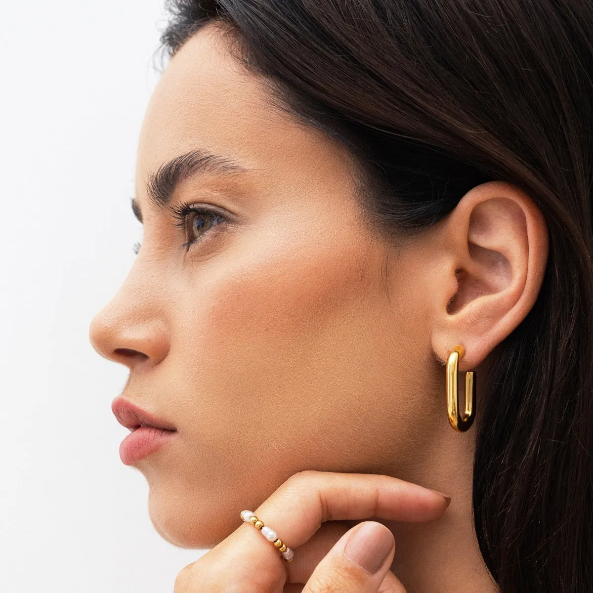 Piper Hoop Earrings - Gold sold by Pusca product image thumbnail 2