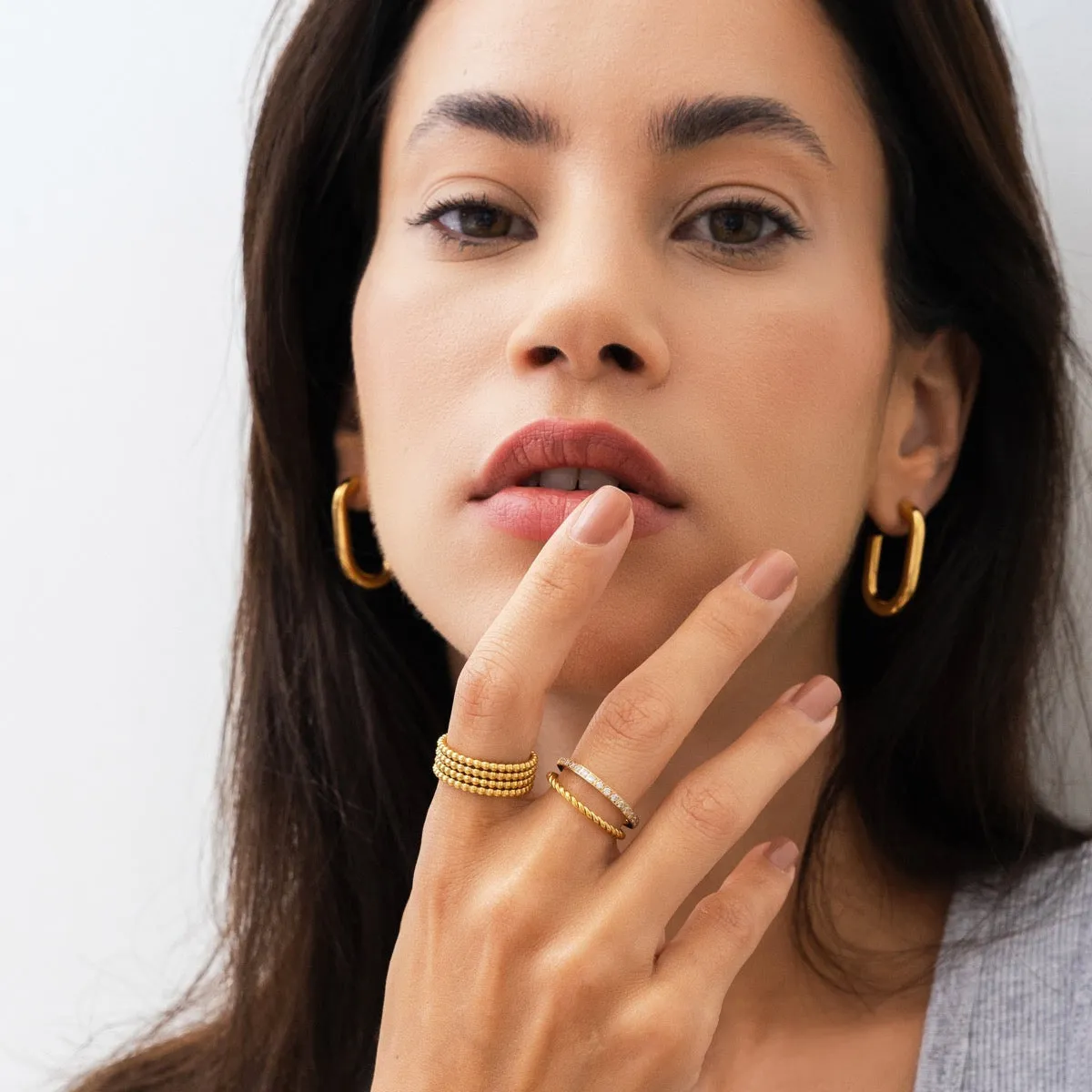 Piper Hoop Earrings - Gold sold by Pusca product image thumbnail 3