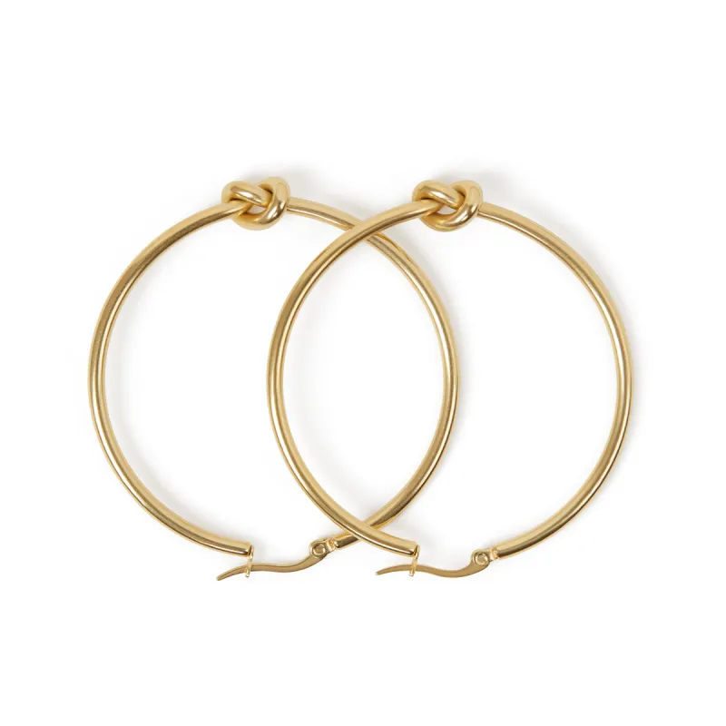 Knotted Hoop Earrings - Gold sold by Pusca